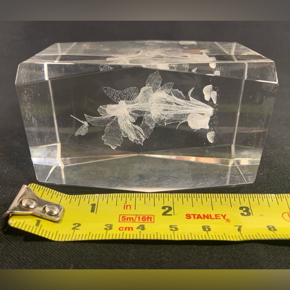 Fairy 3D Laser Etched Crystal Glass Tall Paperweight 3.25” - Picture 6 of 7